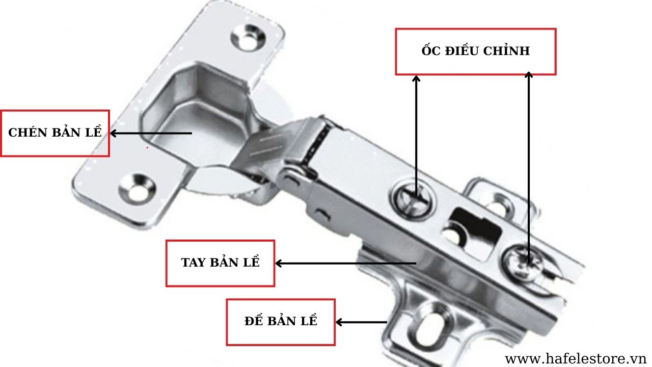 Cấu tạo của bản lề bật giảm chấn thẳng