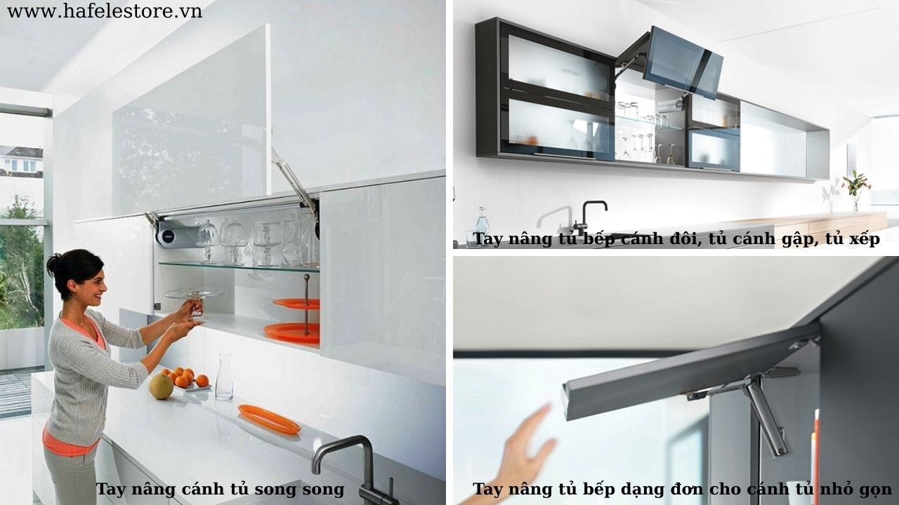 Chọn theo thiết kế tay nâng cánh tủ