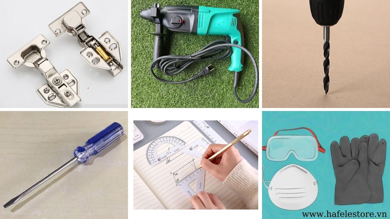 Chuẩn Bị Dụng Cụ Lắp Đặt Bản Lề Giảm Chấn