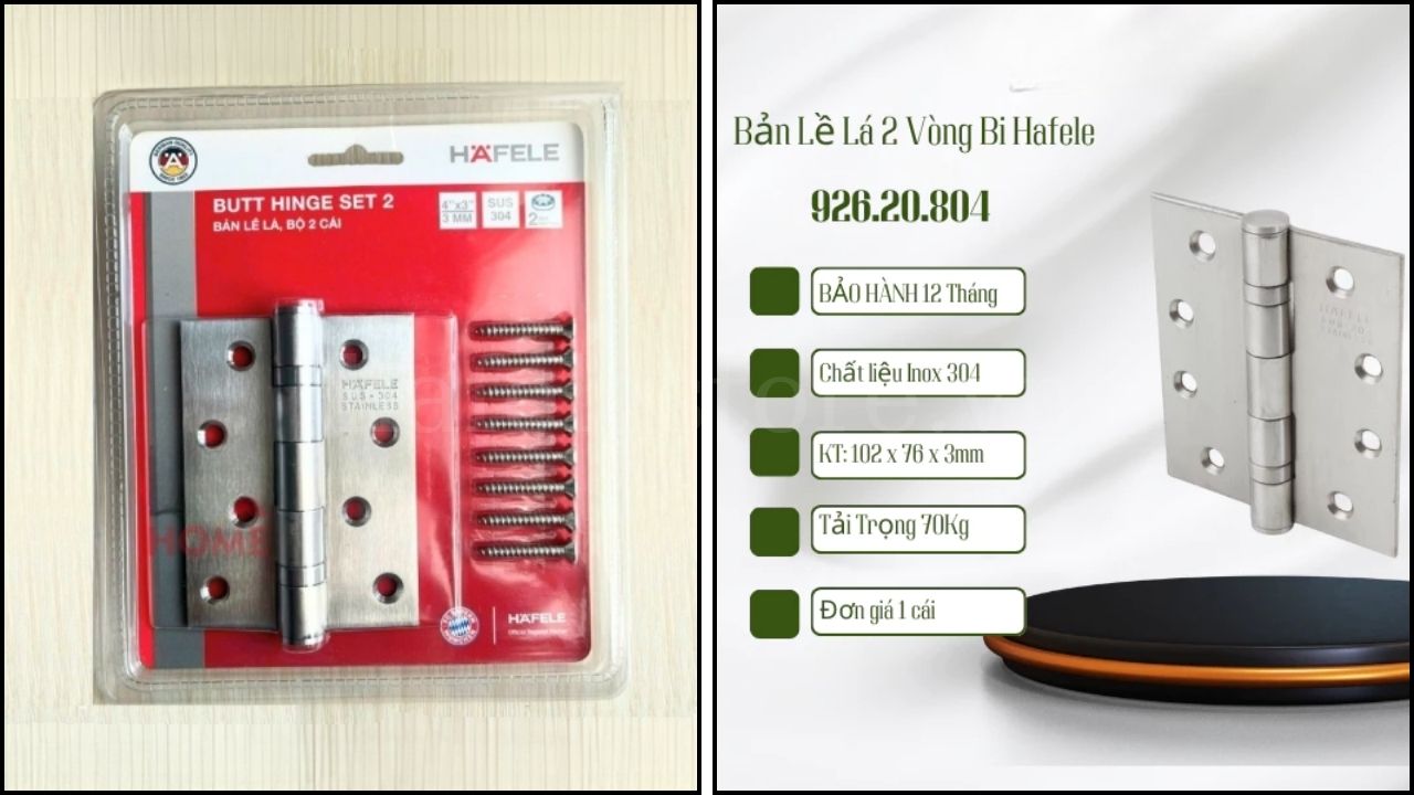 Bản lề lá 2 vòng bi Hafele mang đến nhiều lợi ích