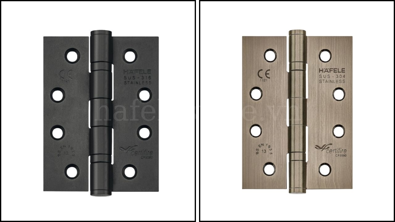 Bản lề lá inoxSUS304 và SUS316 Hafele chất lượng tốt