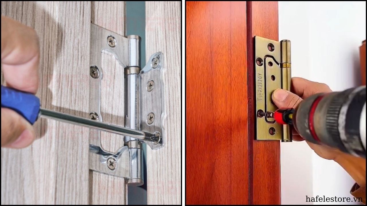 Cách lắp đặt bản lề âm dương cửa đi đúng kỹ thuật
