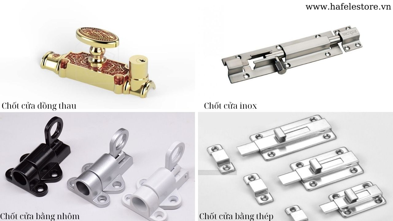 Chốt cửa gỗ được sản xuất từ nhiều loại vật liệu khác nhau