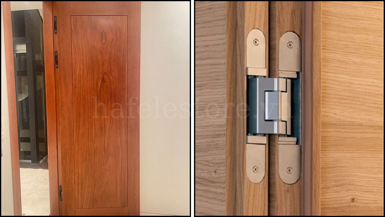 Cửa gỗ tự nhiên phù hợp với bản lề âm cửa