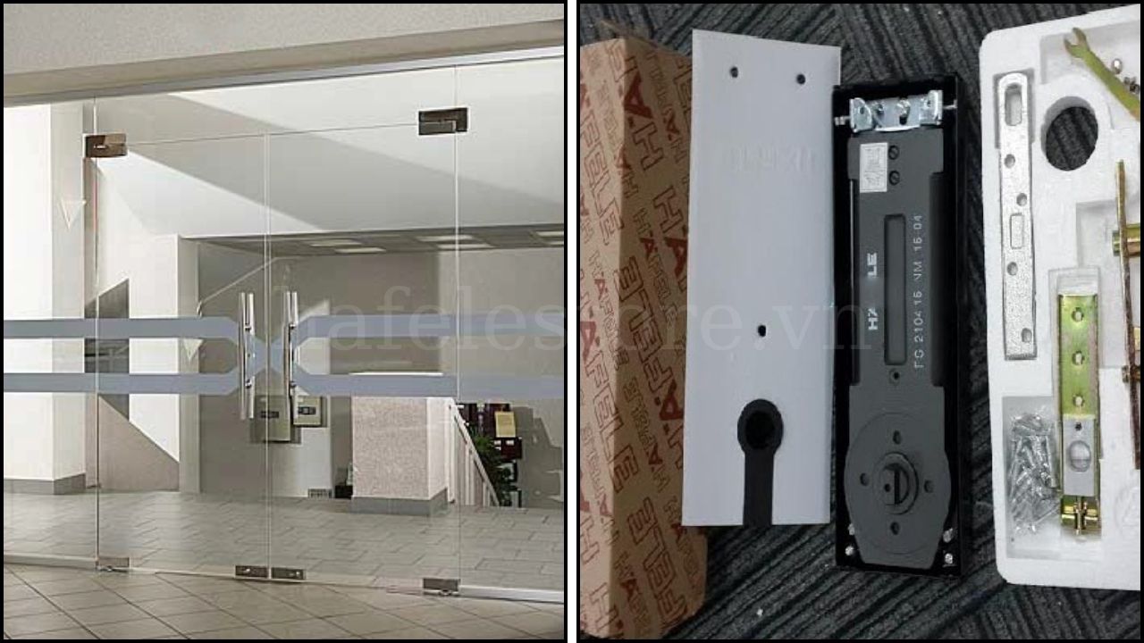 Cửa kính cường lực phù hợp với bản lề thủy lực, bản lề sàn