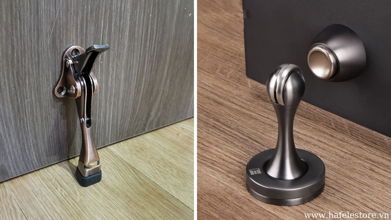 Vị trí lắp đặt của cục chặn cửa và cục hít cửa