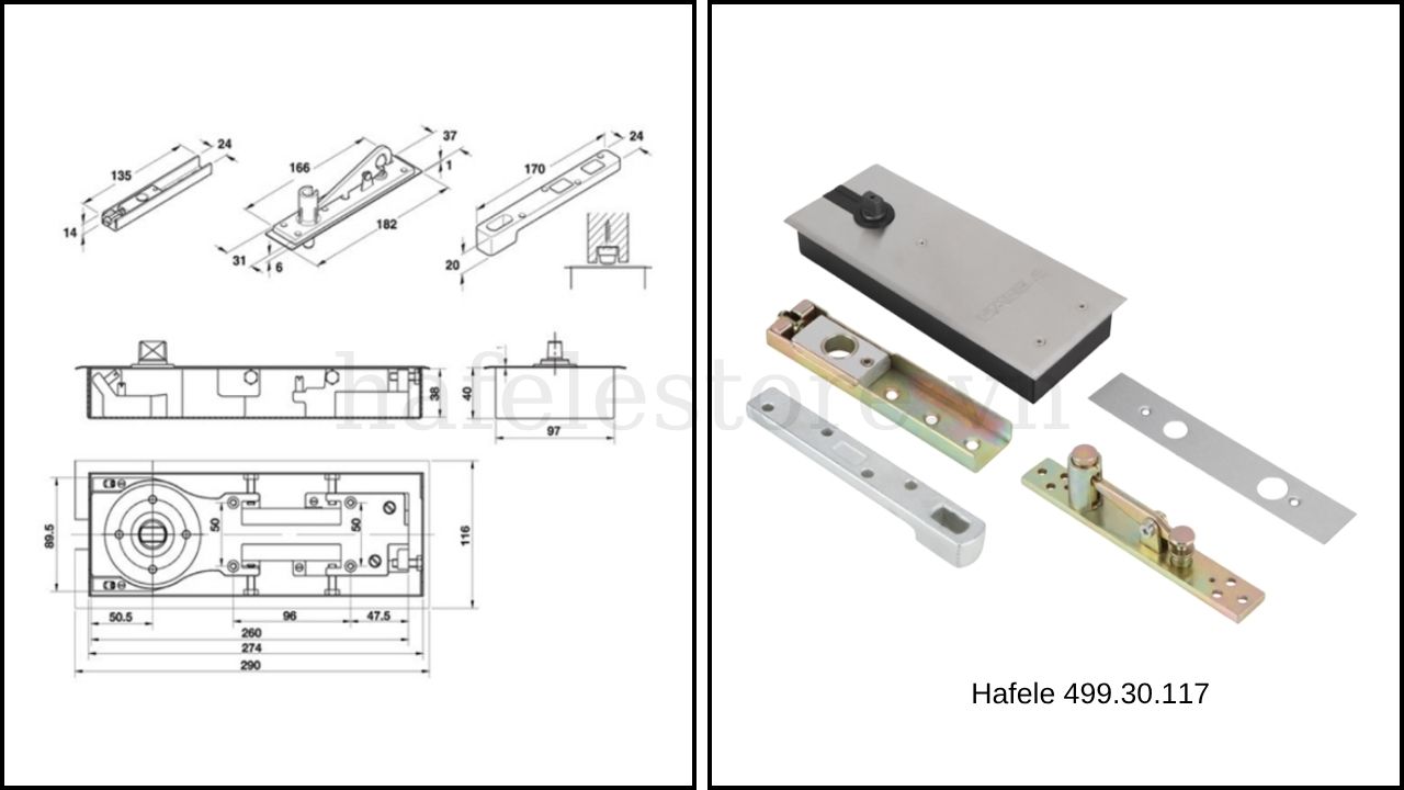 Bản lề sàn EN3 Hafele 499.30.117
