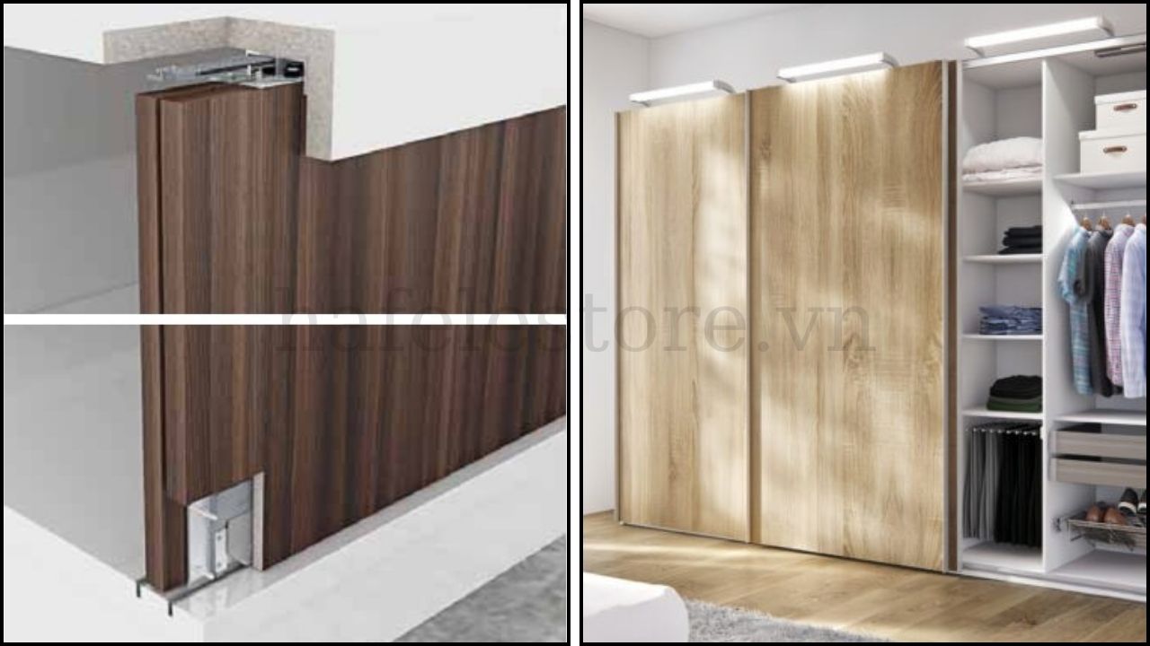 Bộ phụ kiện cửa trượt cho cửa 2 cánh Hafele