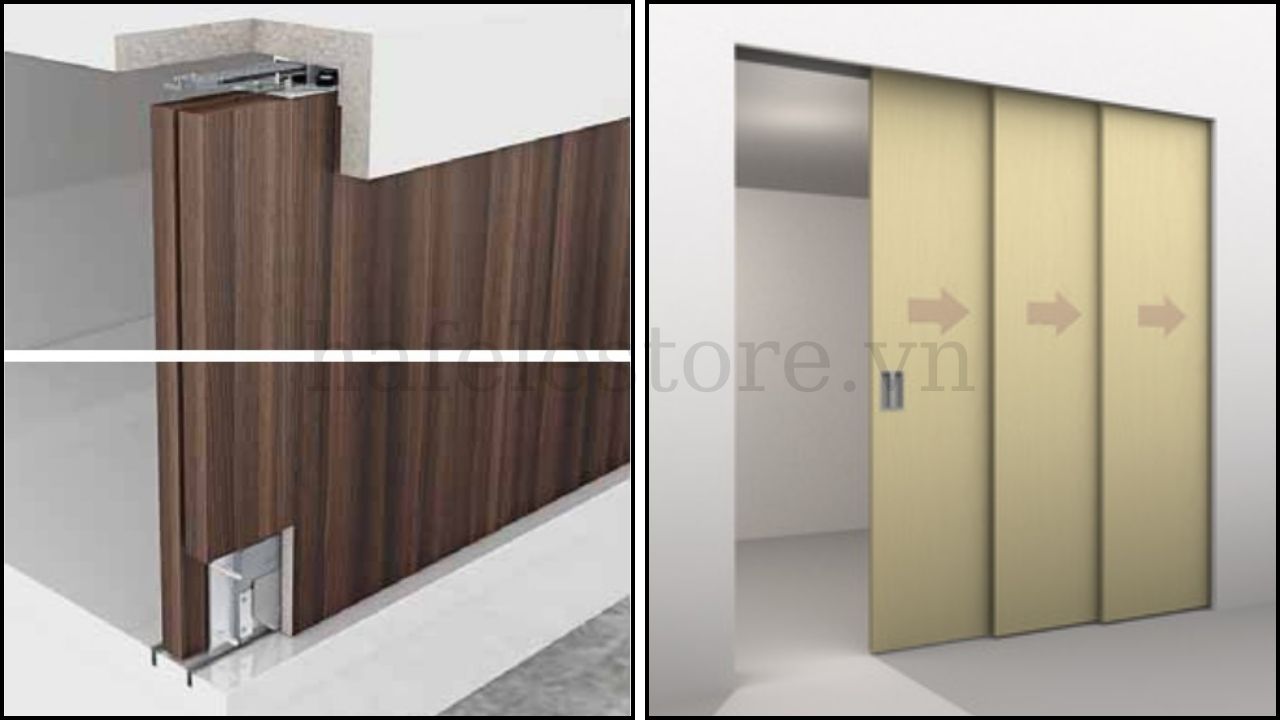 Bộ phụ kiện cửa trượt cho cửa 3 cánh Hafele