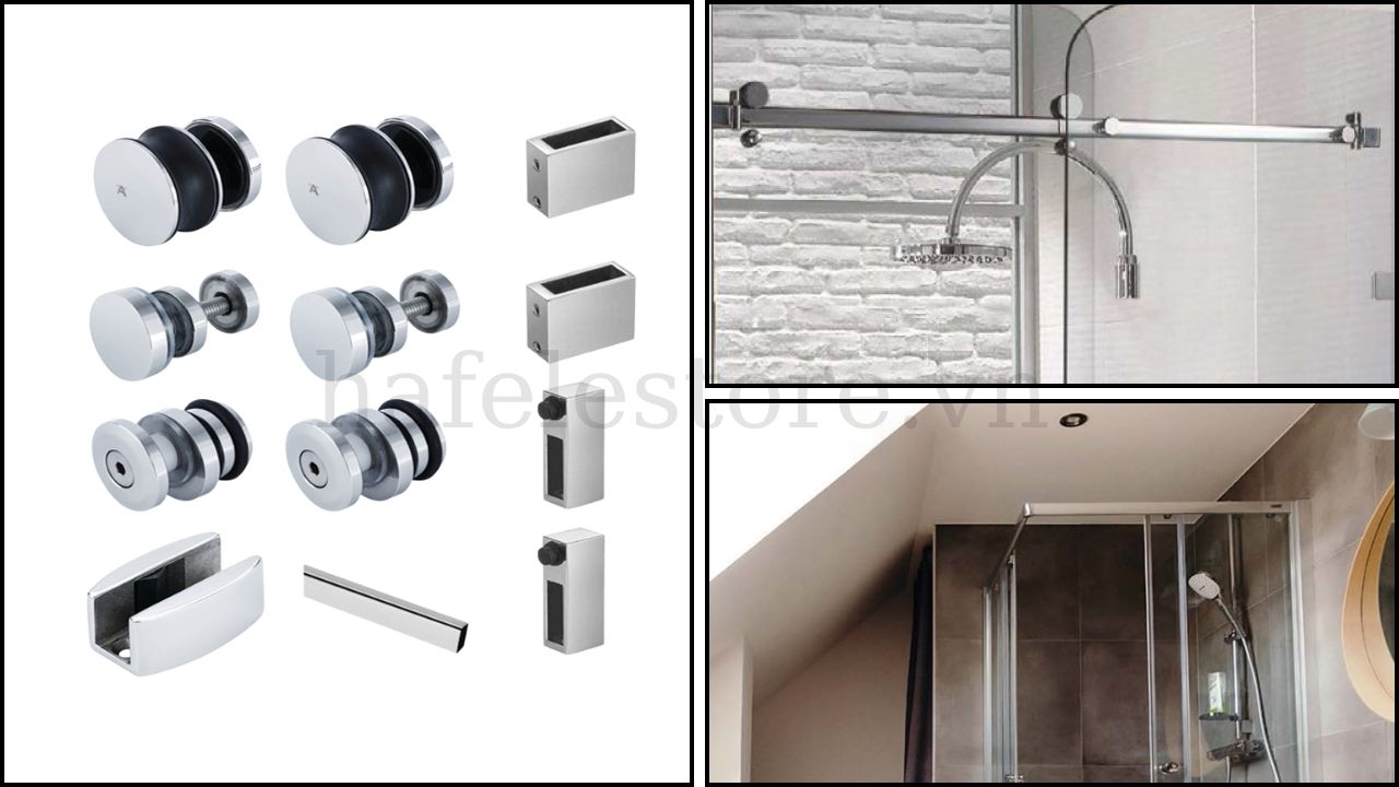 Bộ phụ kiện cửa trượt phòng tắm kính Hafele
