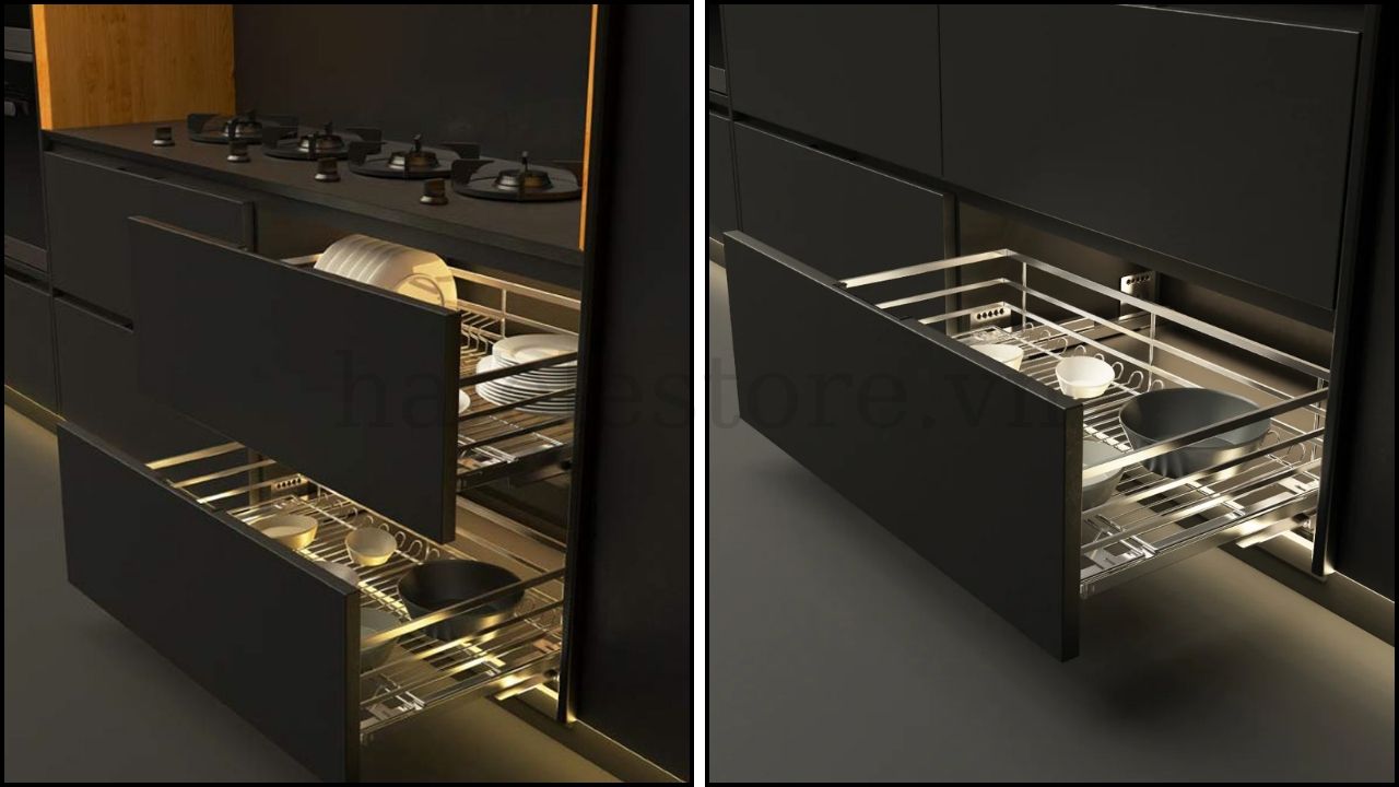 Bộ rổ xoong nồi inox bóng Kosmo Hafele 549.08