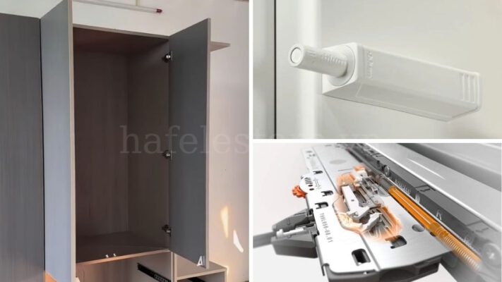 Cách Kết Hợp Bản Lề Giảm Chấn Với Nêm Nhấn Tip-on Hiệu Quả