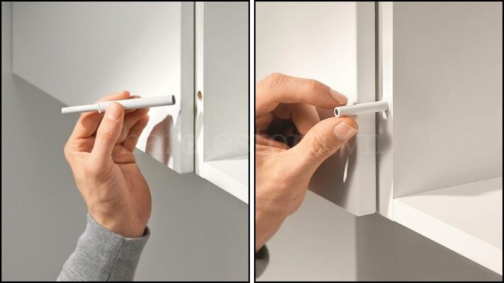 Cách điều chỉnh nêm nhấn Tip-on khi cửa tủ không bật ra