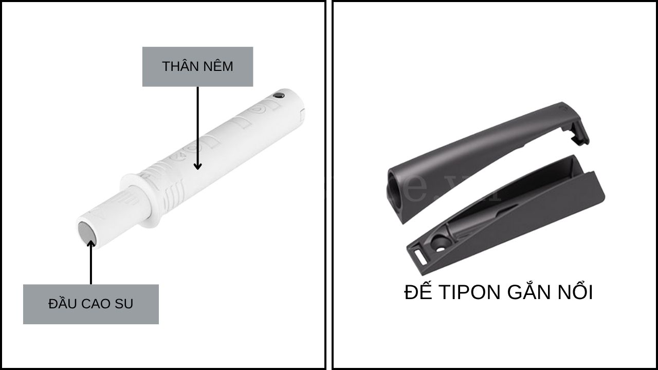 Cấu Tạo Chi Tiết Của Nêm Nhấn Tủ Cao Su Hafele