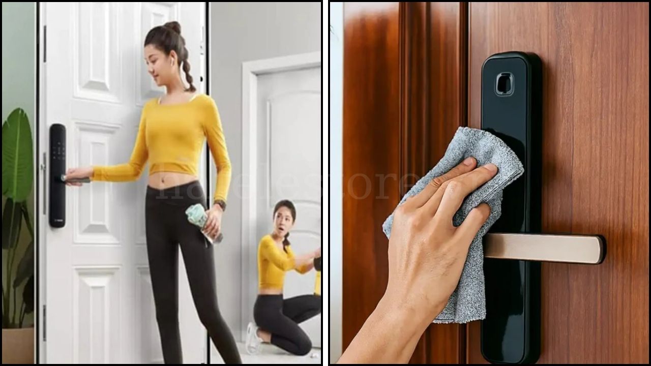 Dùng khăn mềm, hơi ẩm để lau phần mặt khóa và cảm biến