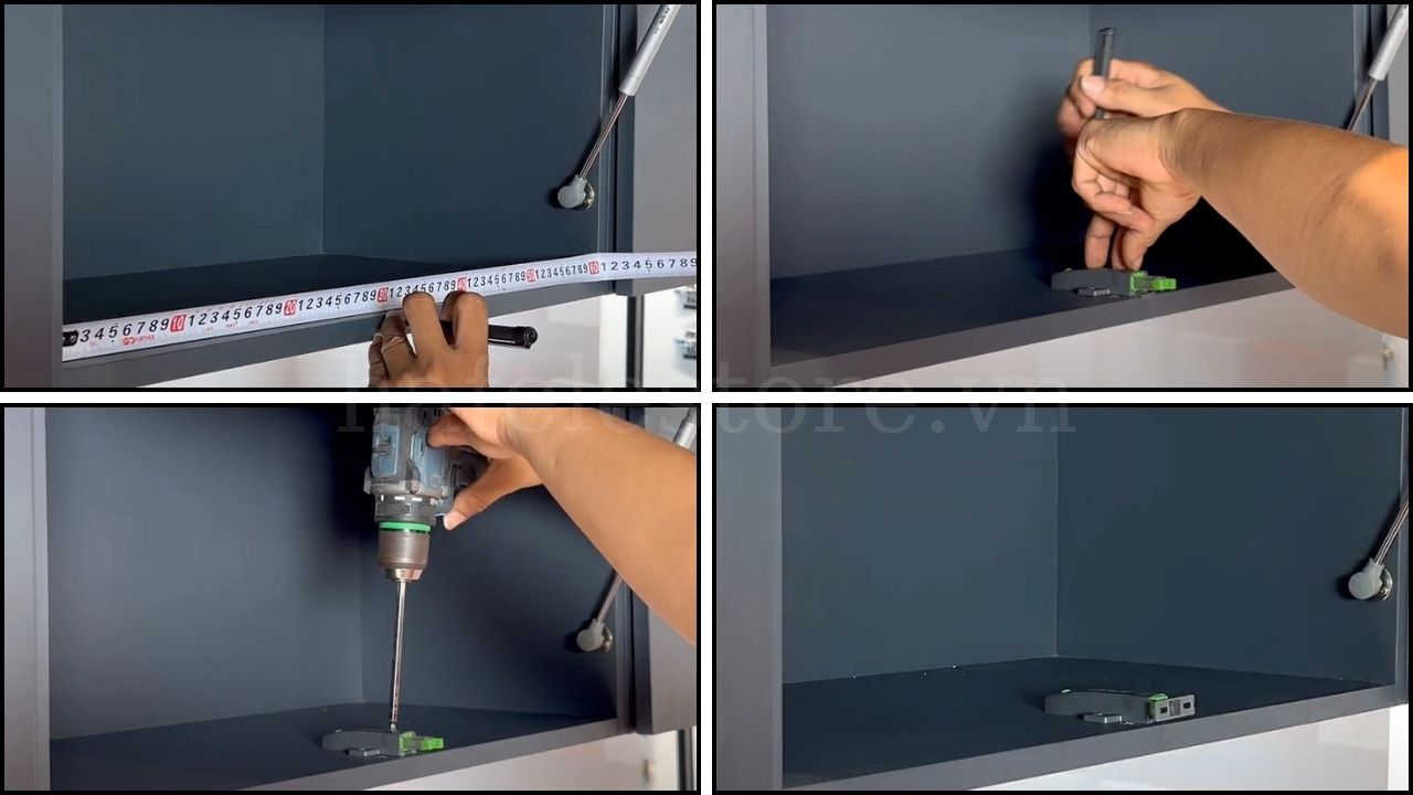 Hướng dẫn lắp đặt nêm nhấn tủ
