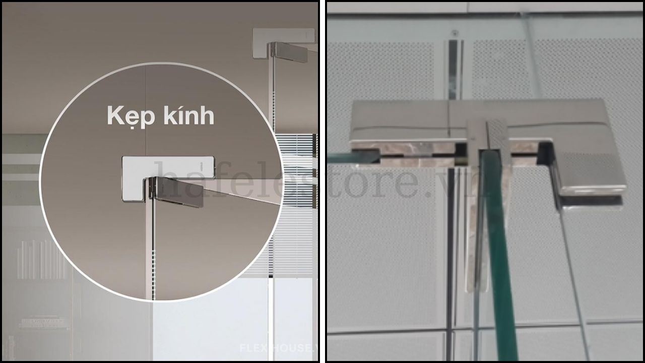 Kẹp kính chữ L Hafele