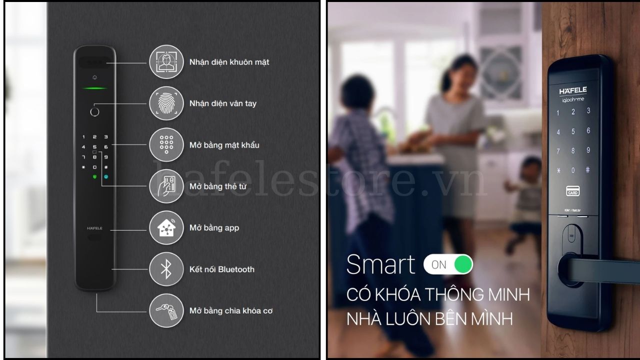 Khóa điện tử Hafele có khả năng mở khóa linh hoạt