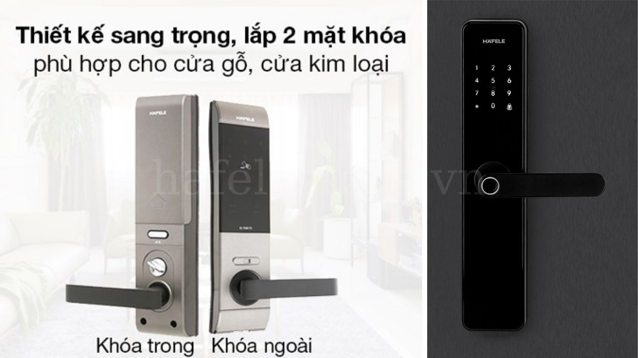 Khóa điện tử Hafele có thiết kế tinh xảo và hiện đại