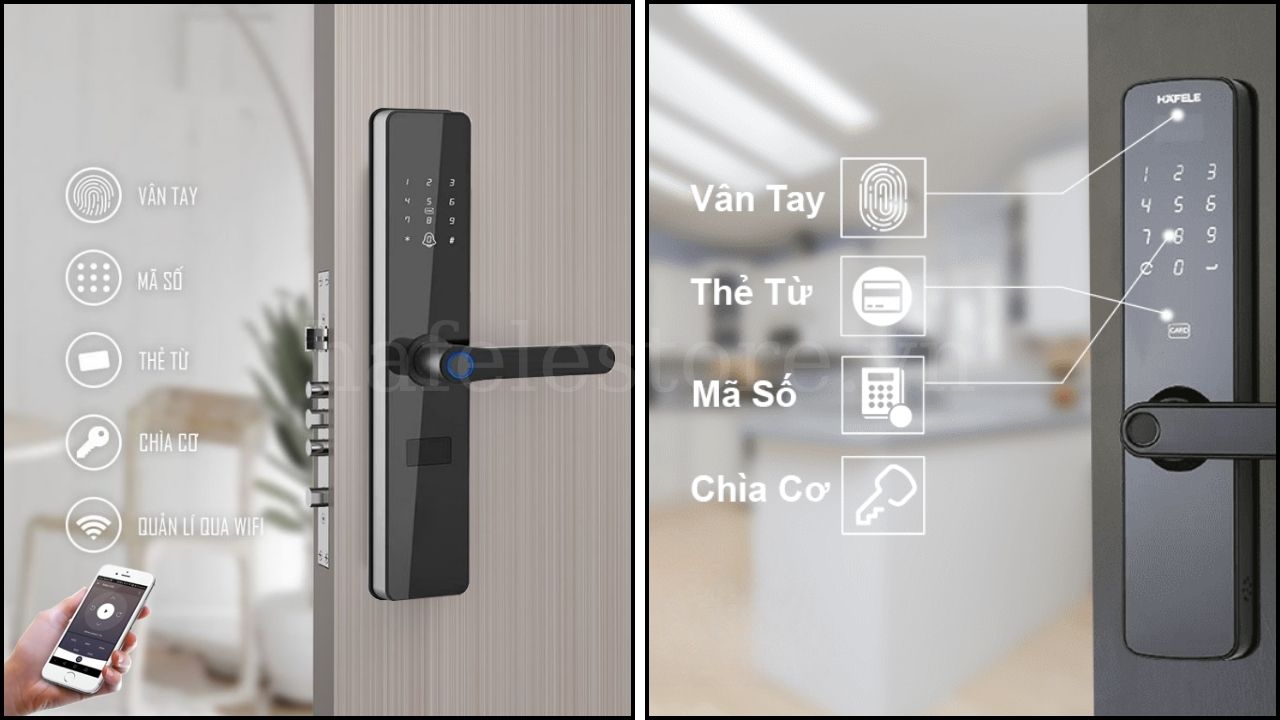 Khóa vân tay đa dạng phương thức mở khóa