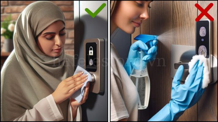 Không xịt nước trực tiếp lên khóa