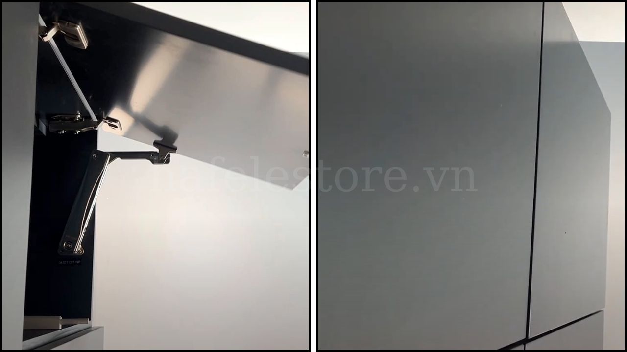 Nêm nhấn Tip-On giúp tiết kiệm không gian và tăng tính đồng bộ tủ bếp