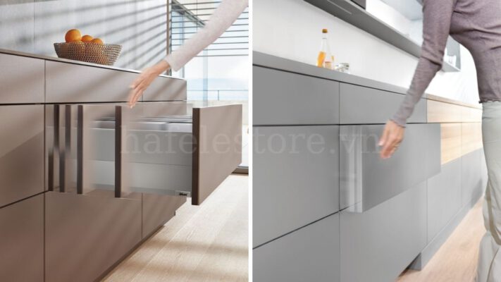 Nêm nhấn tủ Tip-on là phụ kiện không thể thiếu trong thiết kế tủ không tay nắm