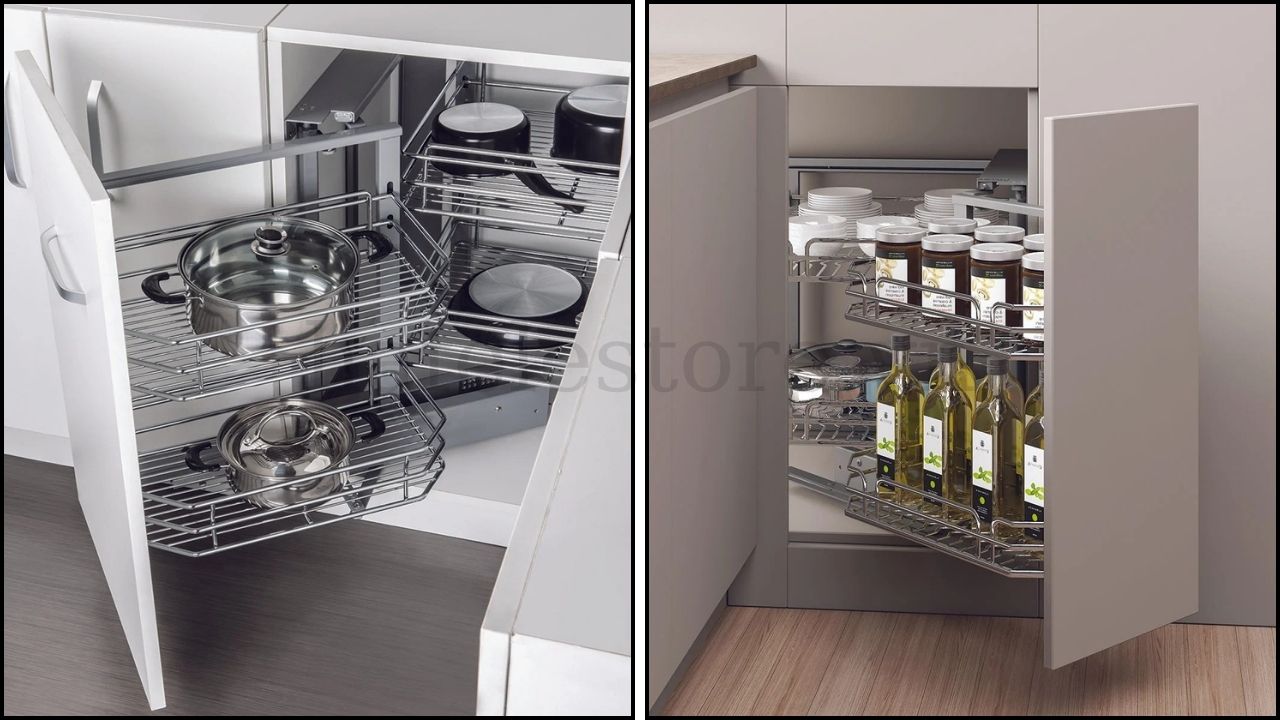 Rổ góc inox 304 mở trái, mở phải Hafele