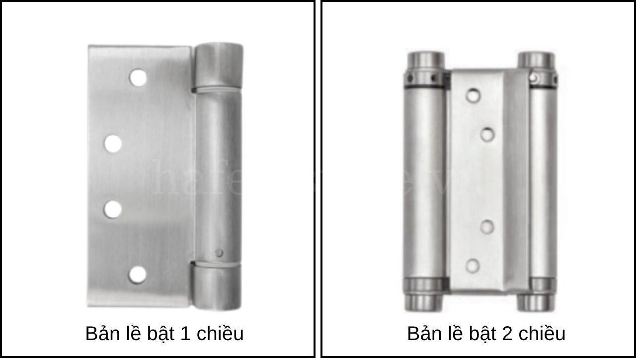 So sánh bản lề bật 1 chiều và bản lề bật 2 chiều