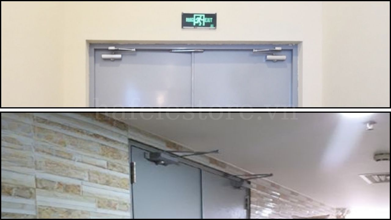 Tay đẩy hơi cho cửa thoát hiểm