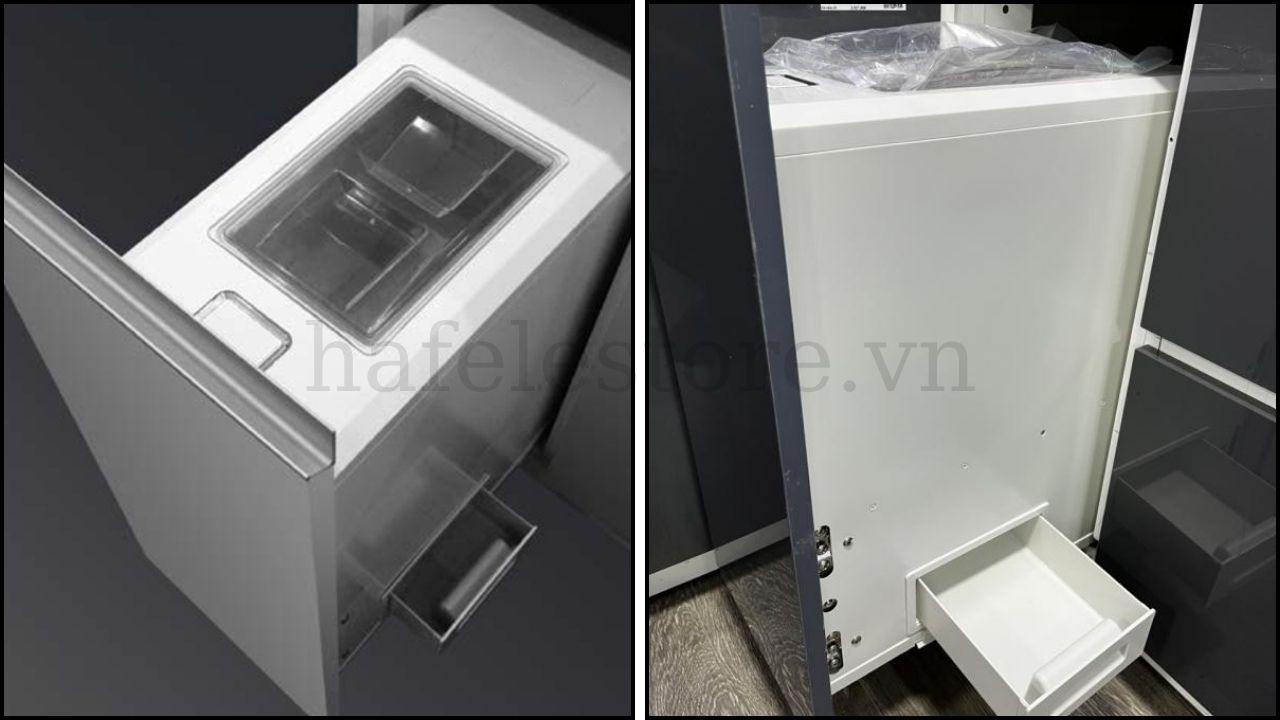 Thùng gạo âm tủ gắn cánh 300mm Kosmo 549.32.758