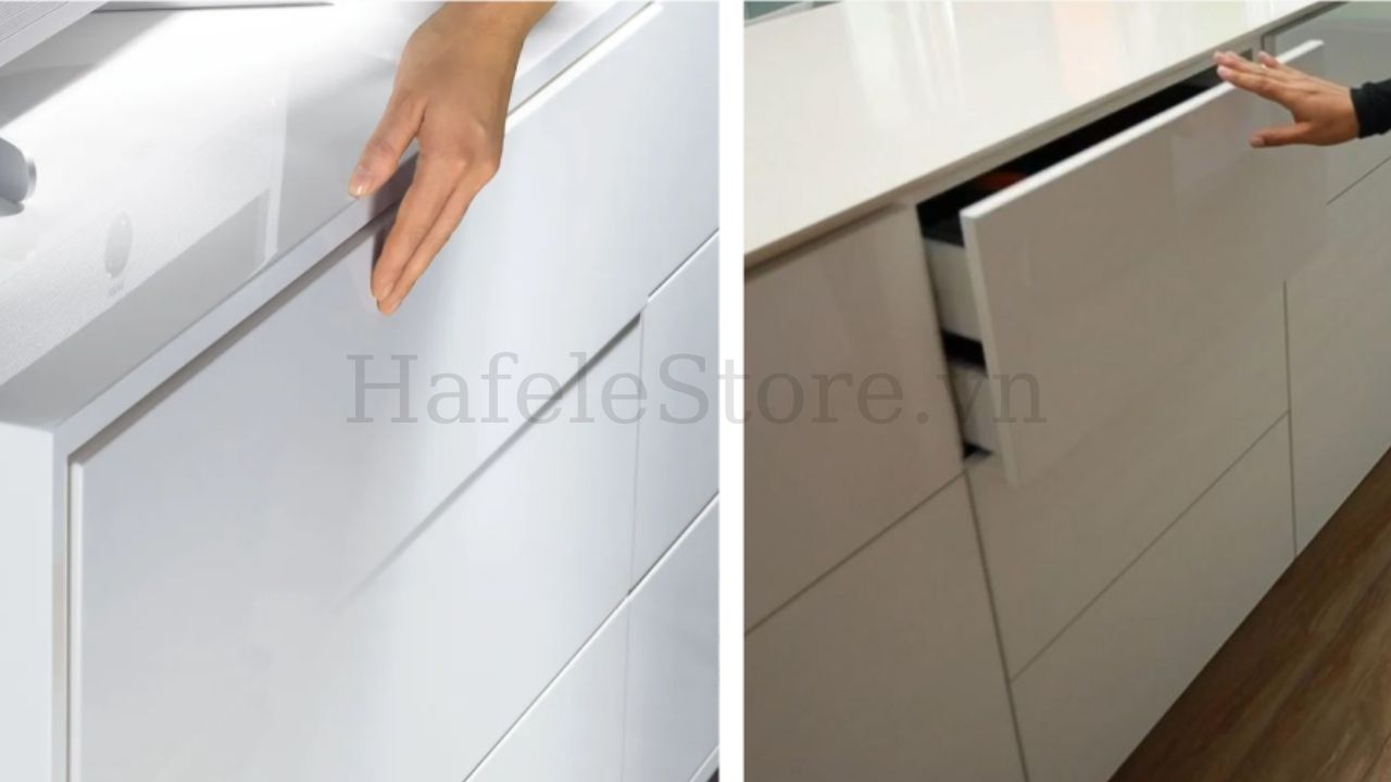 Ray nhấn mở ngăn kéo Hafele