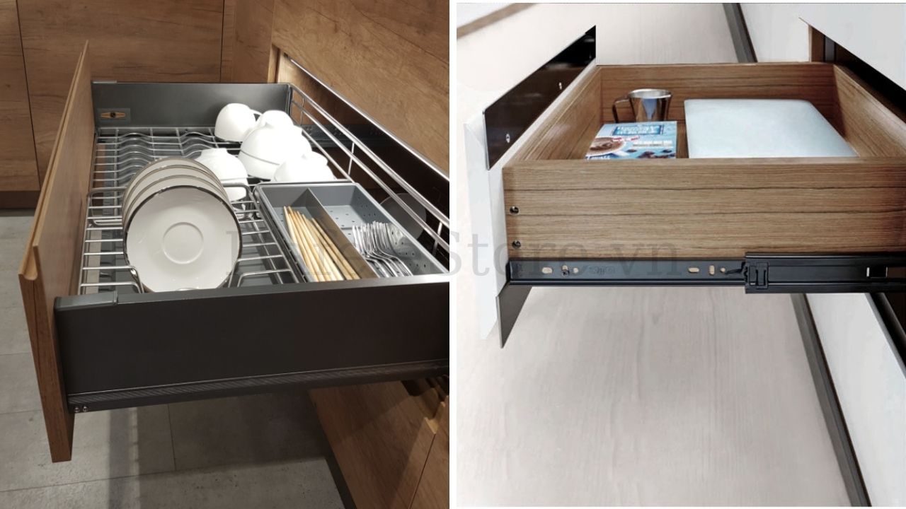 Ứng dụng ray trượt Hafele trong từng không gian